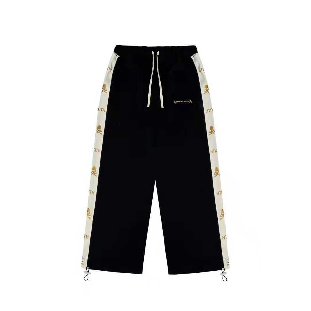 

Men's Pants [R.s]MMJ x kiss new dark skeleton bronzing string foot binding function casual pants, White