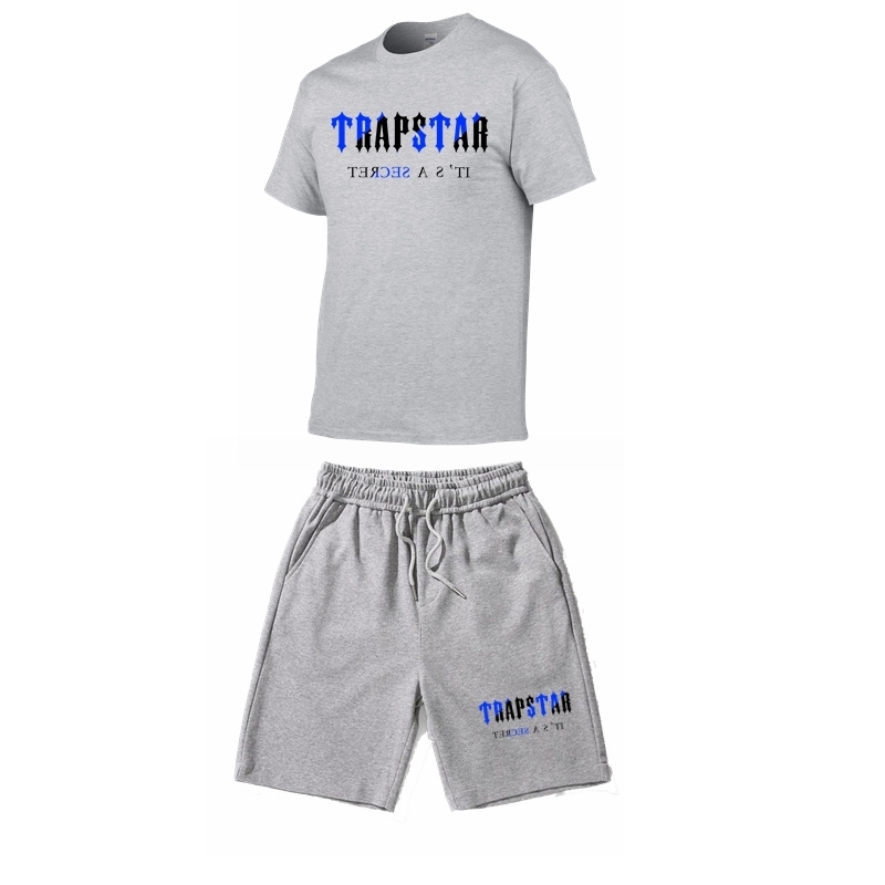 

TRAPSTAR Tracksuit Set Men T ShirtShorts Sets Summer Sportswear Jogging Pants Streetwear Harajuku Tops Tshirt Suit 220602, Blue