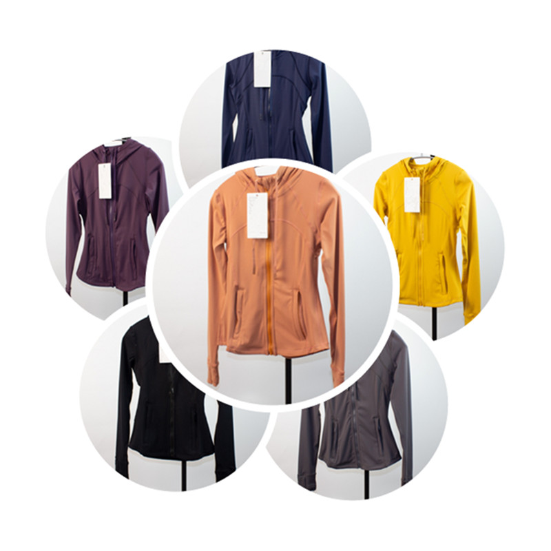 

Jacket Lulu lemon Yoga Outfits Same Style Women's Running Jackets Autumn winter Hooded Long Sleeve Zipper Skintight Fitness Suit, 011