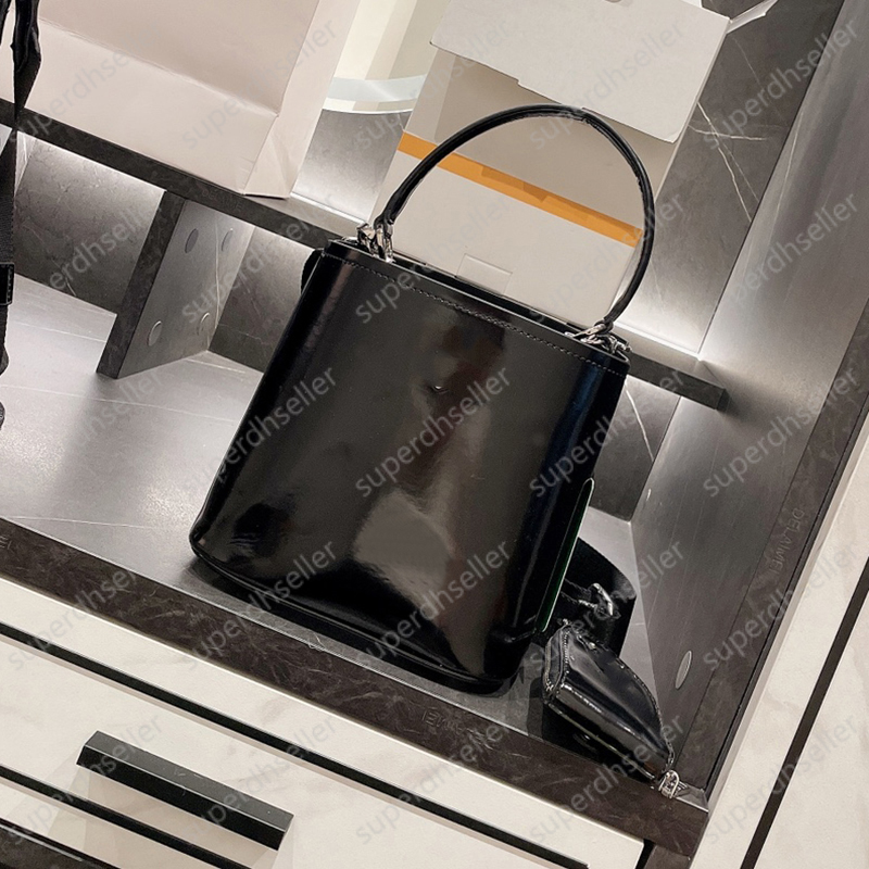 

Patent Leather Bucket Bag Totes Shoulder Bags Designer Crossbody Handbag High Quality Shiny Leather Wallet Shopping Pack Coin Purse Clutch, Increase feight