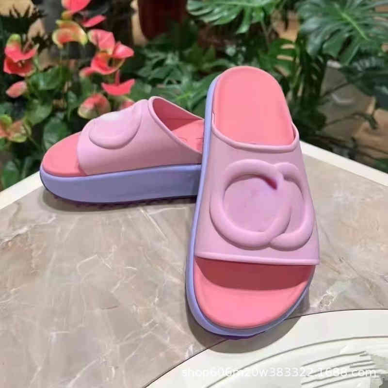 

Summer Beach Sandals Designer Slippers Thick Roman Style Slippers Casual Trendy Women Shoes Y220527, No box