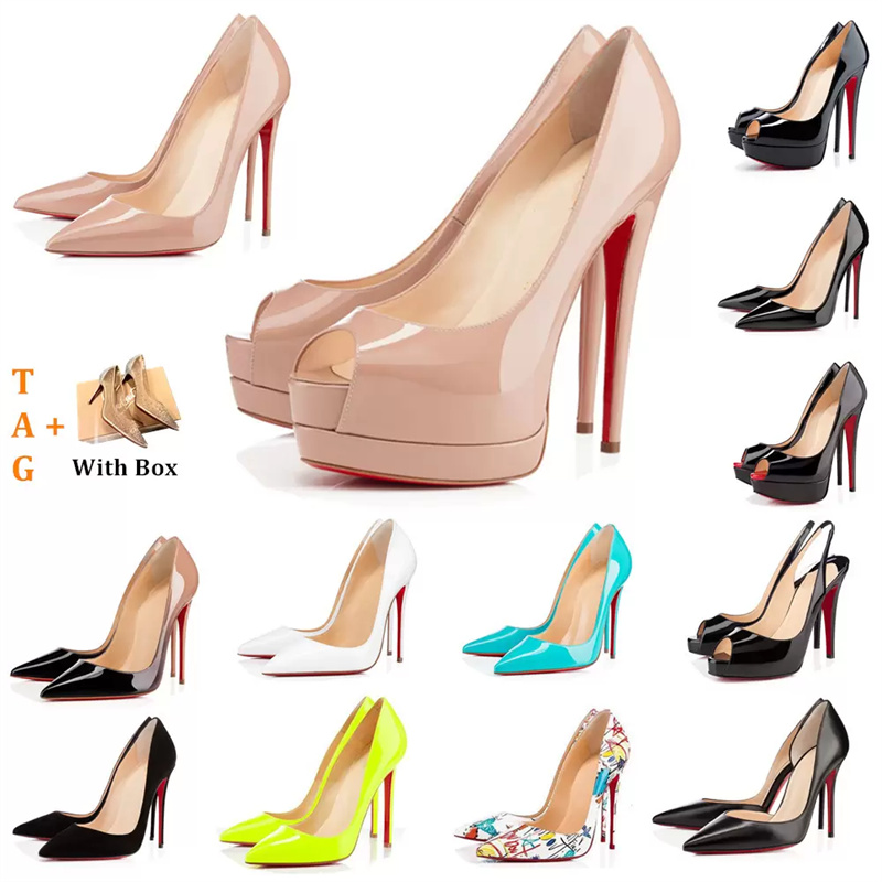 

Women high Heels Platform Peep-toes Shoes Designers Sexy Pointed Toe Reds Sole 8cm 10cm 12cm Pumps Luxurys Womens Wedding Dress Shoes Nude Black 101092