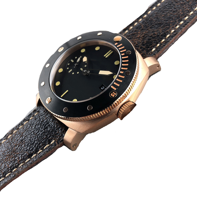 

Luminous Mens Watch Automatic Mechanical Watch 47mm Fashion Business Leather Wristwatches Montre Luxe Gifts, Color 1