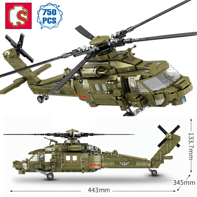 

SEMBO Technical Ideas Military Series Building Blocks Moc Armed Helicopter Model Bricks Assembly Toys for Boys Holiday Gifts 220701