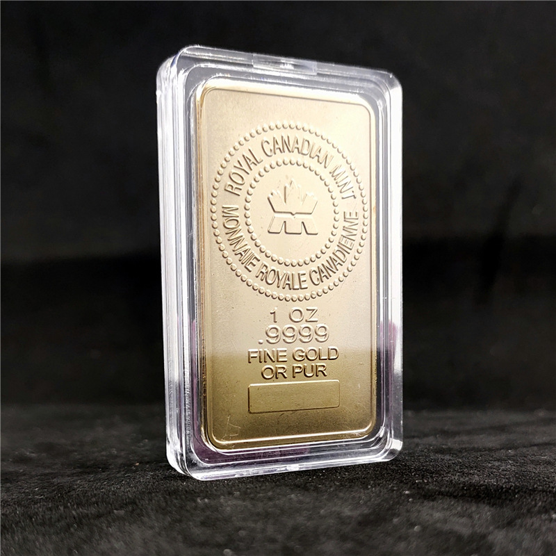 

Gold Buillion Royal Canadian Mint Craft Gold Plated 1OZ .9999 Fine Pure Souvenir Bullion Bar