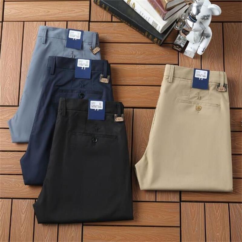 

Men's Pants Summer Bamboo Fiber Cotton Men's Casual Cool Breathable Fashion Harajuku Straight Leg SlacksMen's, Black
