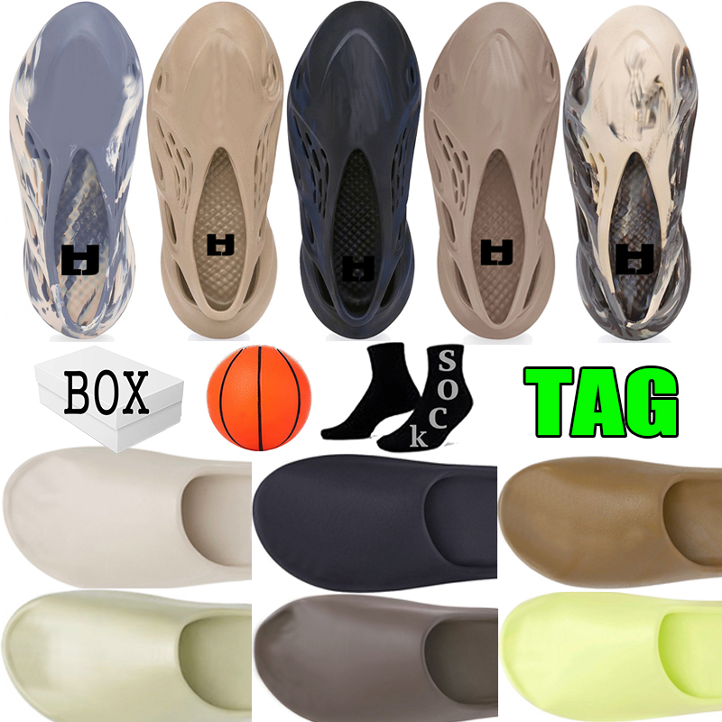 

with box Designer Slippers Men Woman slider Vermillion Mineral Blue Onyx Pure Sandals Slide Slipper Foam Ochre RUNR Bone 36-47, #12