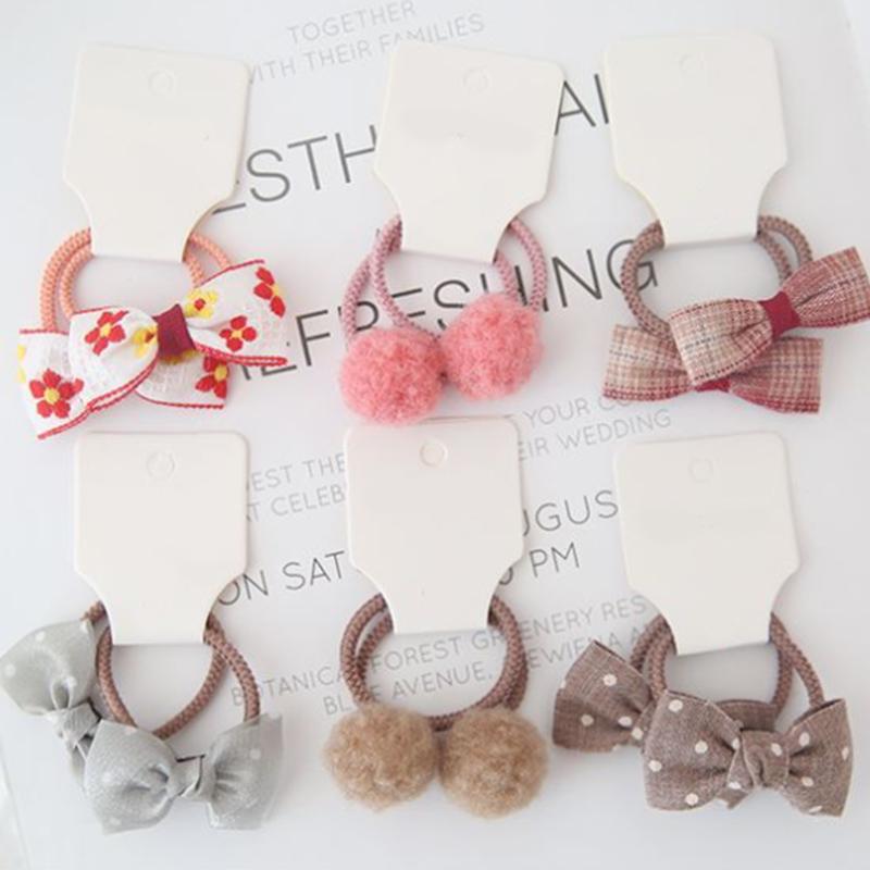 

Hair Accessories 2Pcs/Set Princess Floral Bow Baby Rope Sweet Dot Print Infant Girl Band Soft Elastic Born Ponytail Holder Headwear, Style5