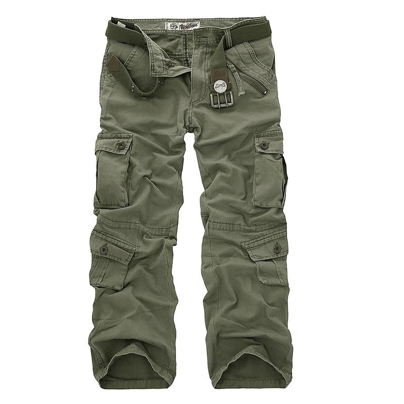 

Men's Pants Drop Cotton Cargo Men Military Style Tactical Workout Straight Trousers Casual Camouflage Man, Black