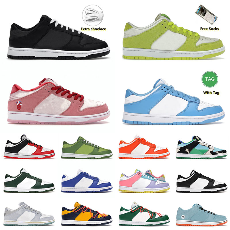 

Top Quality Sports Dunkes Low Casual Shoes for Men Women Black White Unc Valentines Day Syracuse Barely Green Graffiti Trainers Sneakers 36-48, A17