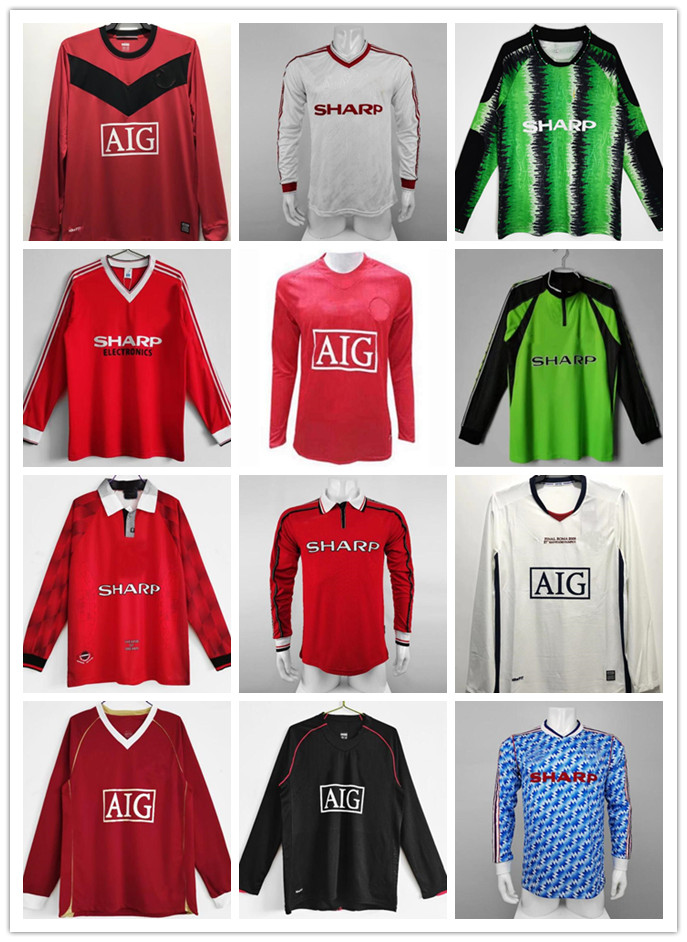 

LONG Retro 2002 Soccer jerseys MAN football Giggs SCHOLES Beckham RONALDO CANTONA Solskjaer Manchester 07 08 93 94 96 97 98 99 86 88 90 91 UTD top quality