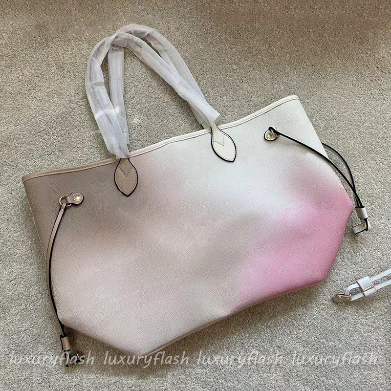 

22SS Fashion Women Designer Totes Handbags Gradient Sunset Serial High Quality Shoulder Bags Large Capacity Shopping Bag Mommy Tote Wholesale, Make up difference