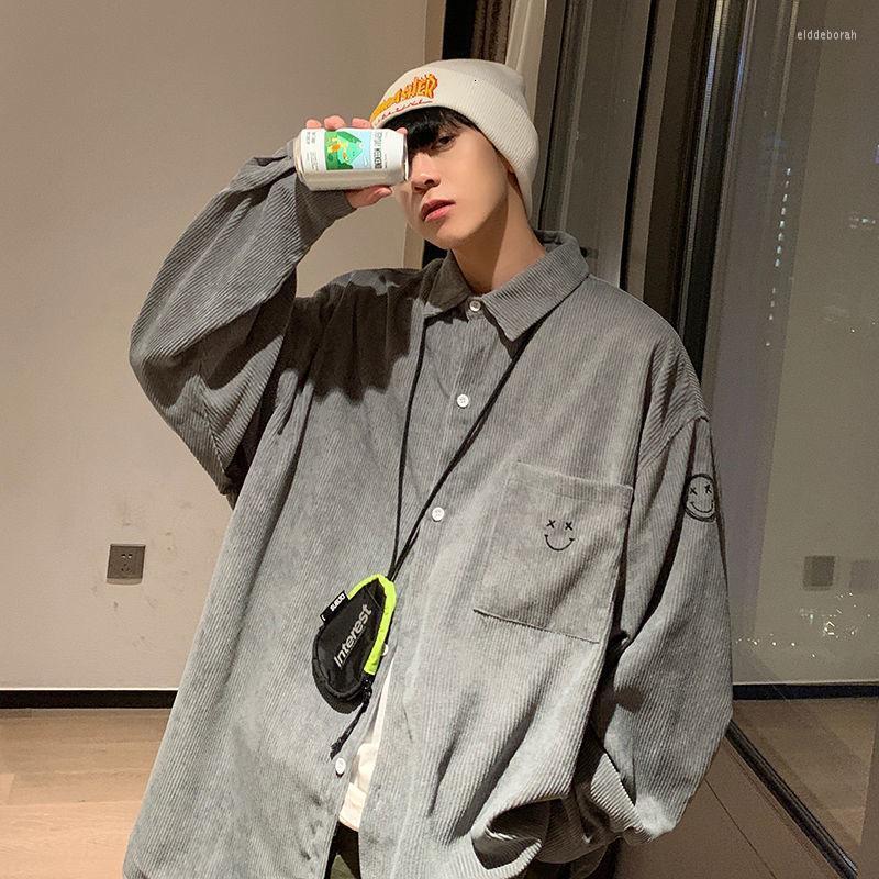 

Men's Casual Shirts Men's Corduroy Fabric Long Sleeve 4 Colors Camisa Masculina Mens Fashion Trend Lapel Collar French Cuff -2XLMen's E, Beige