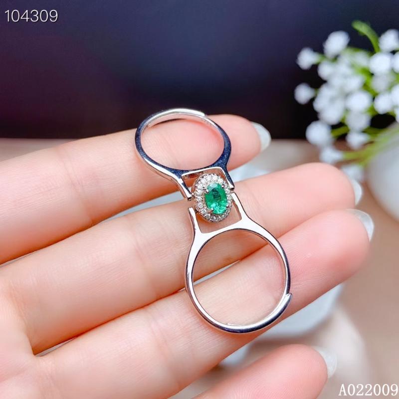 

Cluster Rings Fine Jewelry 925 Sterling Silver Inlaid Natural Emerald Ruby Two Wear Luxury Girl's Ring Support TestCluster