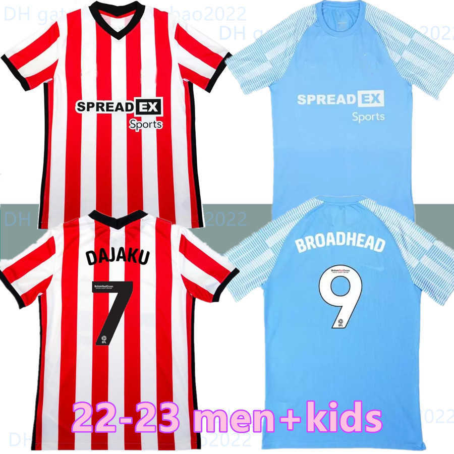 

SUNDERLAND 22 23 soccer jerseys home away BLUE SIS 2022 2023 DAJAKU EMBLETON BROADHEAD Gooch O'NIEN Stewart PRITCHARD NEIL MCGEADY kids baby, 22-23 away