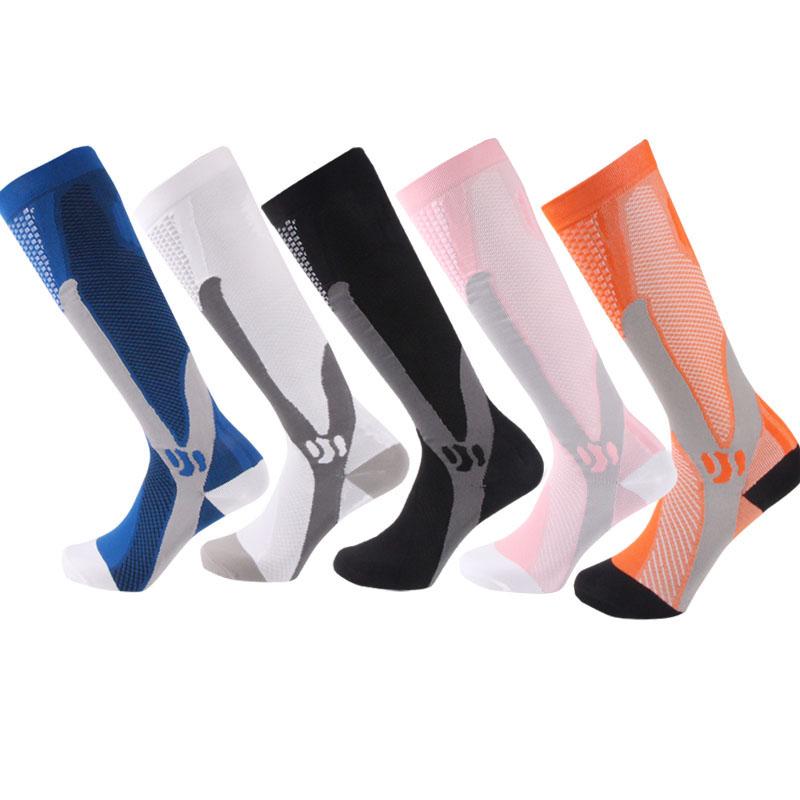 

Sports Socks Calf High Compression Stockings Mens Womens Running Cycling Football Soccer Golf Rugby Sport Prevent Varicose Veins TravelSport, Black