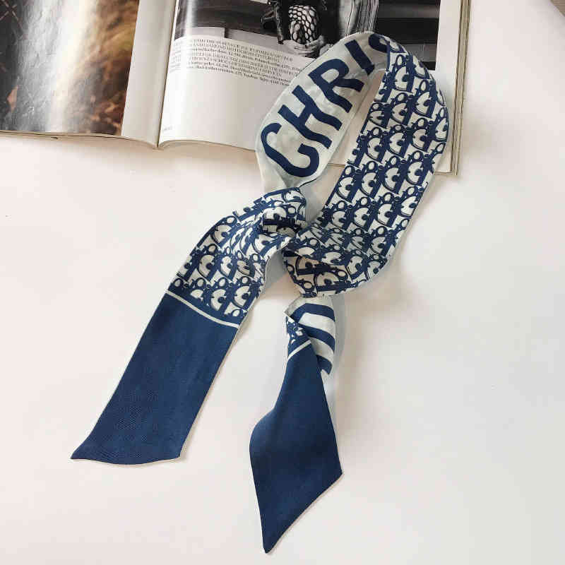8HHE Women's new summer lotus leaf collar Cape hooded silk scarf pearl shade multifunctional fashion Baotou hat d letter blue