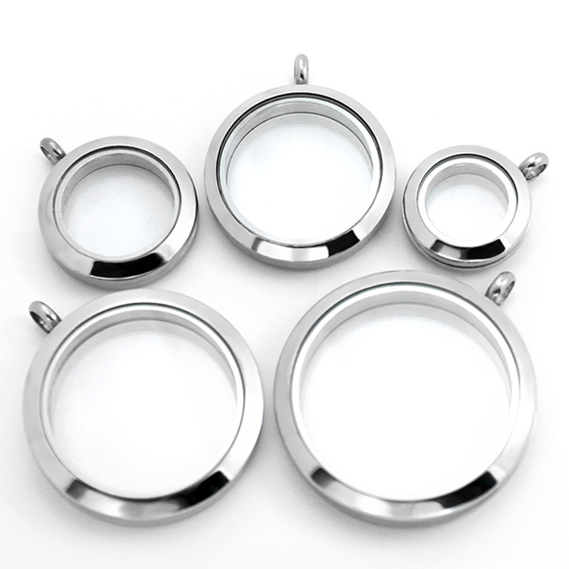 

stainless steel necklace Pendant Honk black box round lucency Can open Cinnabar pendant souvenir jewelry