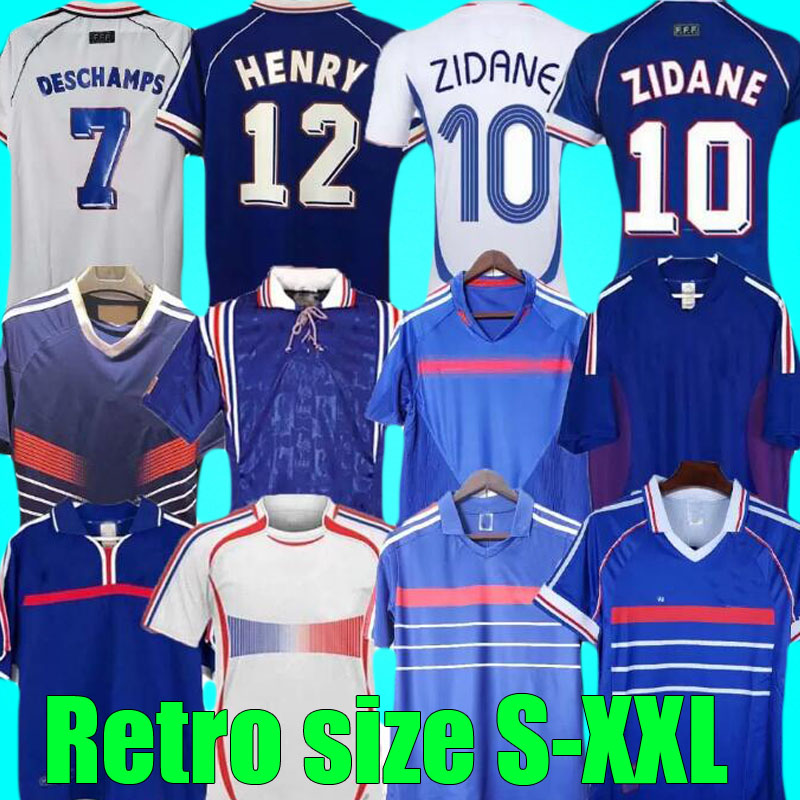 

1998 2002 French Zidane Henry Retro Soccer Jerseys 1996 2004 Platini Football 1984 Trezeguet Francia 1982 2006 Deschamps Petit 2000 Pires Maillot De Footbal Shirt 98, 2010 home jersey