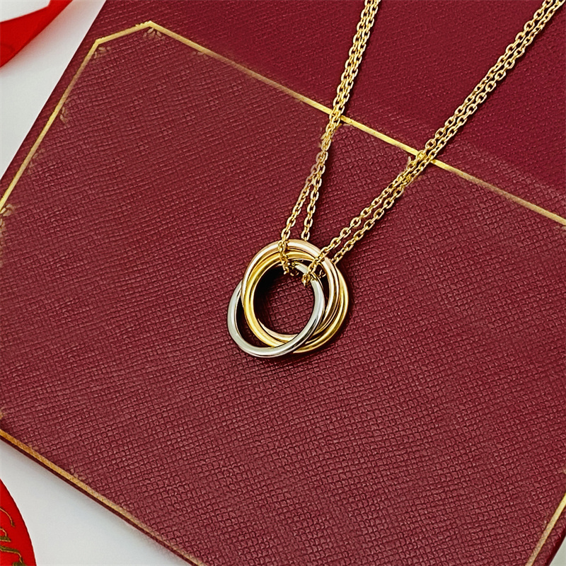 

Gold necklaces designer jewelry iced out chain pendant necklace stainless steel slide multi style luxury fashion wedding bride birthday gift Couples Necklace