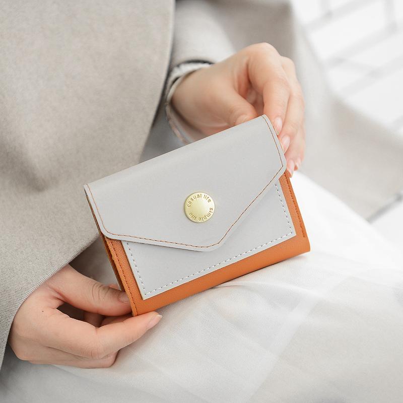 

Wallets Short Wallet Women PU Leather Vintage Female Purse Cartera Mujer 2022 Ladies Small Zipper Coin Pocket Carteira PortfelWallets, Beige