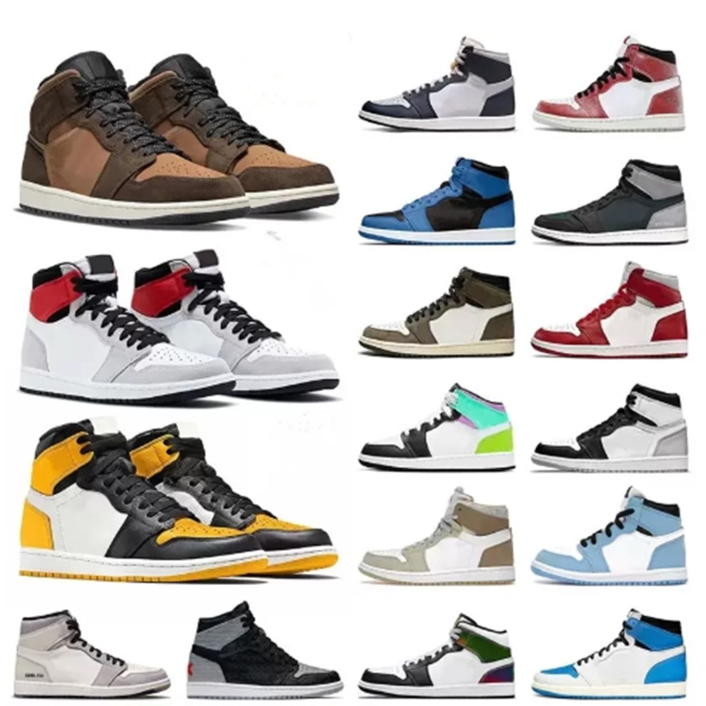 

Mens 1 high aj OG air jorda basketball shoes jorden1s University Blue Visionaire dark mocha patent bred wolf grey bubble gum obsidian men women sneakers trainers 47, 16