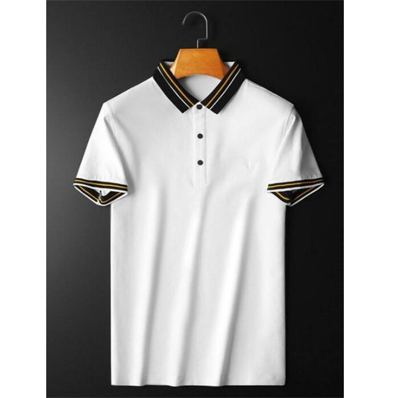 

Designer POLO shirt tide brand short-sleeved T-shirt classic TB plaid knight embroidered sweatshirt men's summer loose business casual cotton shirts M-3XL, Color1