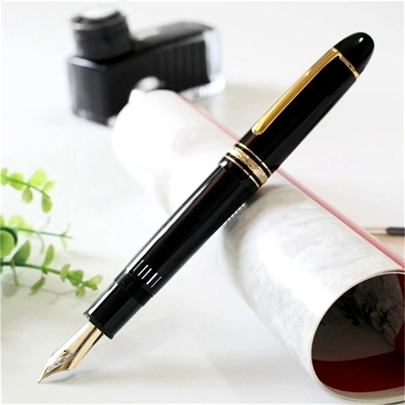 

Limited edition 149 Piston Filling Fountain Pen High quality Black Resin and Classic 4810 Gold-Plating Nib Business Office Writing Ink Pens With Serial Number, As picture shows