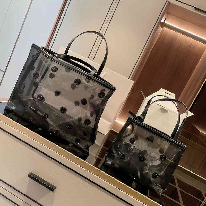 

High Quality Shopping Luxurys Designer Prad Gauze Mesh Bag Handbag Shoulder Bags Handle Open Fashion Totes 2pcs/set Women Purse Clutch, See other product