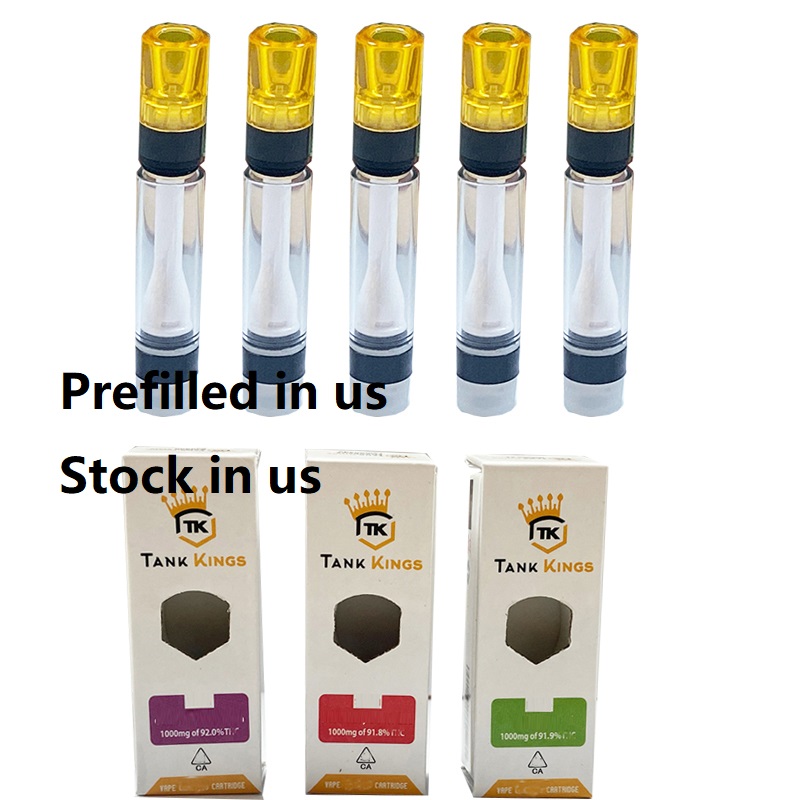 

Prefilled carts Tank Kings Cartridges Electronic Cigarettes Atomizers 1.0ml Empty vape carts ceramic core Press in tips with packing boxes Ship from US