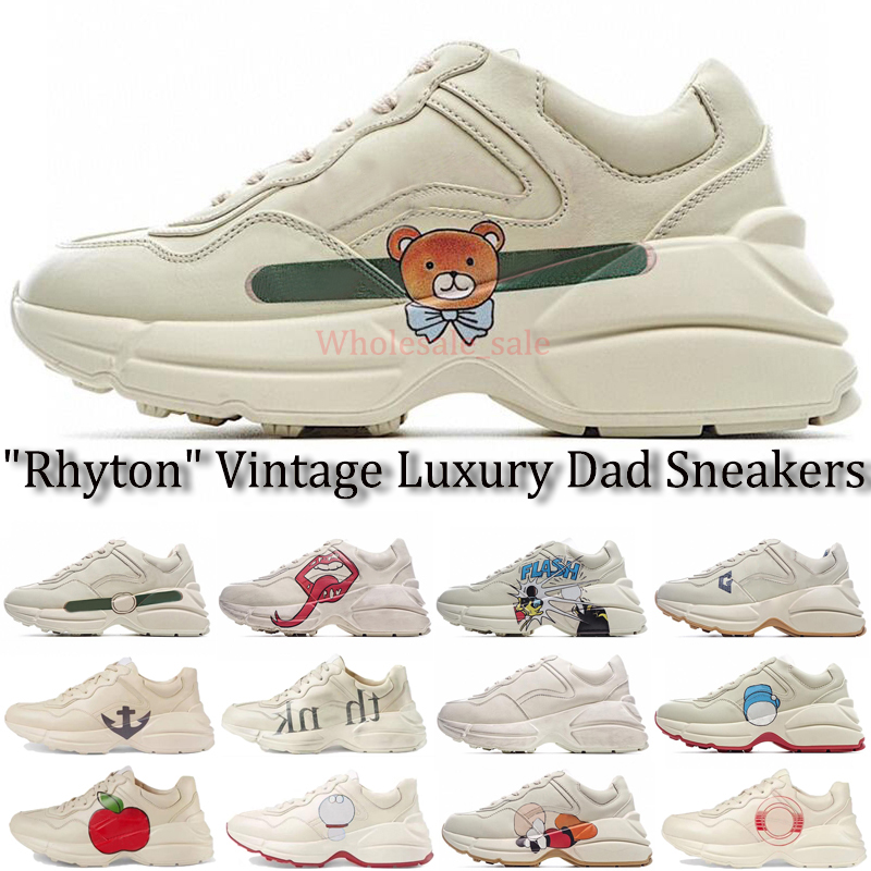 

2022 Designer Rhyton Dad Sneakers shoes Beige Men women Trainers Vintage Luxury Chaussures Ladies Shoe Design casual Sneaker size 35-45, Contact us