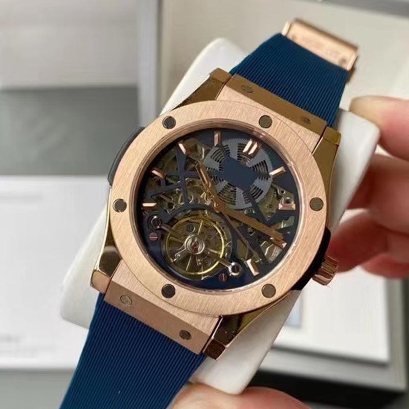 

boutique men's watch leather strap 42mm automatic mechanical movement mineral tempered glass elegant atmosphere, Color4