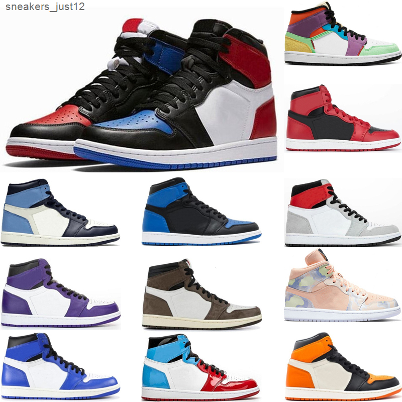 

new jumpman 1 Top quality men's and women's basketball shoes black magic card Chicago red Premium Sneakers, 23