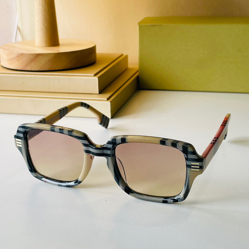 Classic Plaid 4349 retro mens sunglasses womens designer Logo Detail Rectangular Frame Sun glasses top high quality Trendy famous Alternative Fit