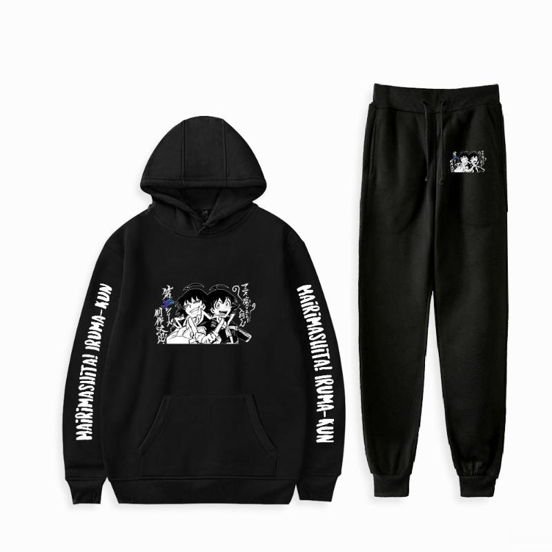 

Men's Tracksuits Mairimashita! Iruma-kun Two Piece Set Women Men Pullover Hoodies+Jogger Pants Harajuku Anime Streetwear Fashion Clothes, Navy