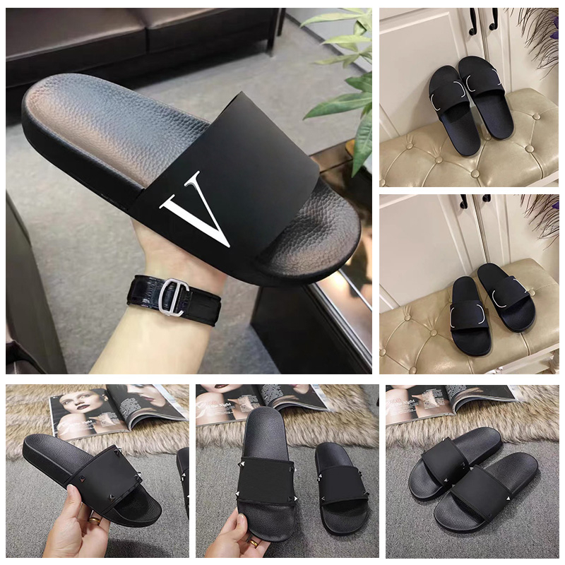 

2022 High Quality Mens Womens Slipper Font Shoes Slide Fashion Sandals Flat Flip Flop With Box Size 35-46, 15