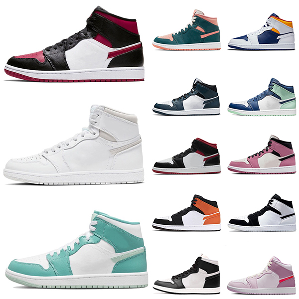 

2022 Jumpman 1 1s OG High Basketball Shoes Pine Green Black Court Purple Royal Bred Toe NC Valentines Day Obsidian Unc Game Sneakers Trainers, A1 36-45