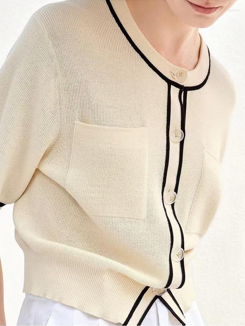 

Women' Knits & Tees Frosted Button Short Sleeve Knit Top Women Summer Cardigan Vocation Look Pull FemmeWomen' Olga22, Beige
