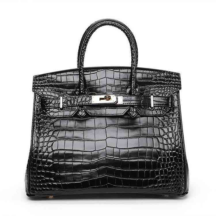 

Herme 25cm 30cm 35cm Birkins Handbags Designer Orchid Crocodile Leather Herme Bag Atmosphere One Shoulder Messenger Handbag