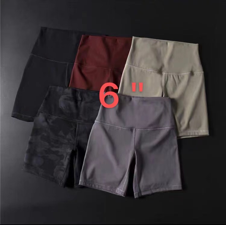 

Lu short 6" 2064 Sexy Yoga Shorts High Waist Womens Sports Fitness Nakedfeel Squat Proof Yoga Running Gym Workout Compression Exercise Pants, Moyulu