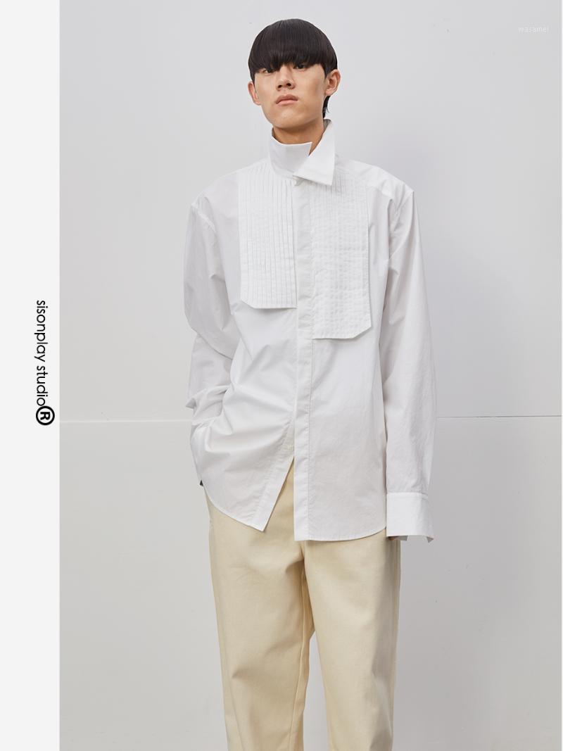 

Men' Casual Shirts -6XL 2022 Men Womens Clothing Original Niche Design Loose Oversized Silhouette Lapel Asymmetric Shirt Plus Size Singer, Black