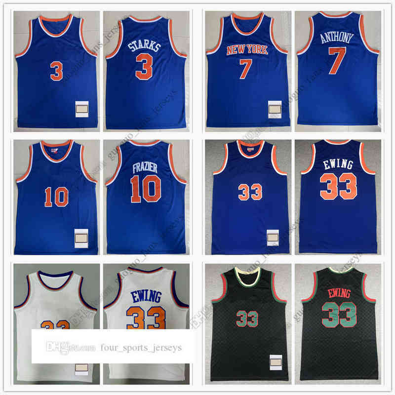 

Retro Mitchell and Ness Basketball Jerseys Starks 3 John Anthony 7 Carmelo Frazier 10 Walt 91-92 Ewing33, Picture