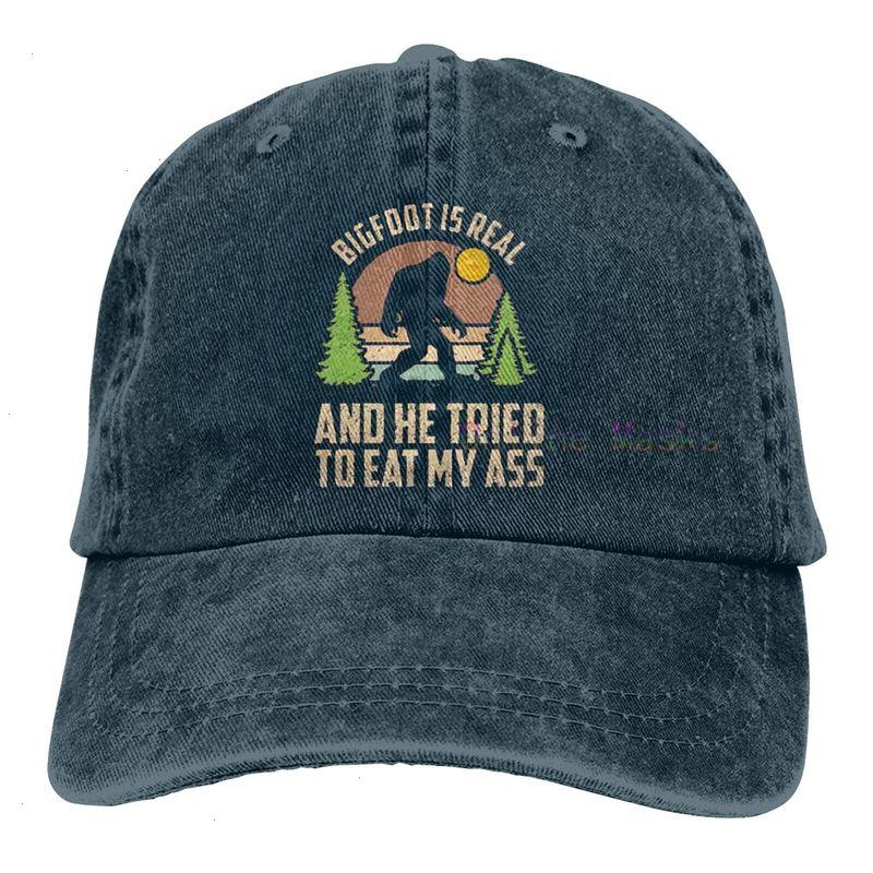 

Bigfoot Is Real And He Tried To Eat My Ass Baseball Cap Unisex Vintage Trucker Hat Adjustable Cowboy Hats For, A28
