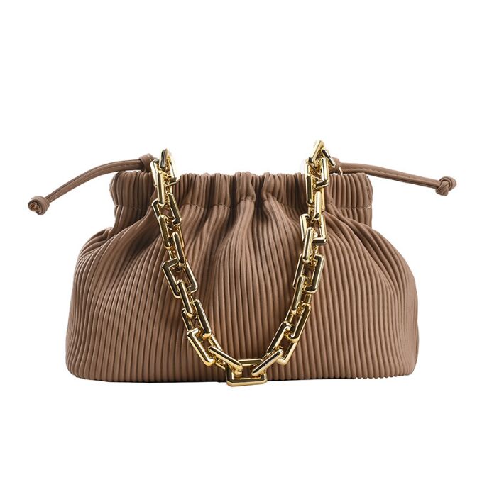 

Women Fold Armpit Bags Thick Chain Shoulder Bags Ladies Messenge Dumpling Cloud Underarm Pleated Pouch Tote Handbags For girls, 29cm-16cm-13cm