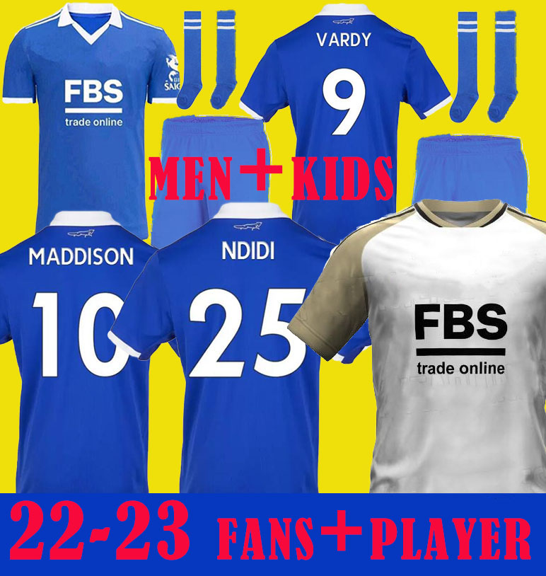 

22 23 VARDY Soccer Jersey MADDISON Leicesters 2022 2023 BARNES TIELEMANS AYOZE DAKA LOOKMAN IHEANACHO BABY JUNIOR City Men kids kit set kit Football Shirt fans player, Home
