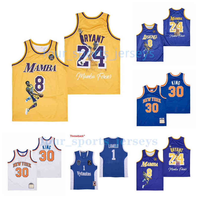 

NCAA Movie Basketball Jerseys Mamba 30 King 24 Bryant 1 Lamelo Mcgrady Men Size S--XXL, As picture