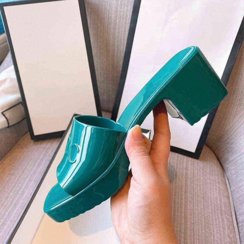 

summer GG jelly cool slippers women's fashion super fire high heel waterproof platform 39ve# GUCCIE