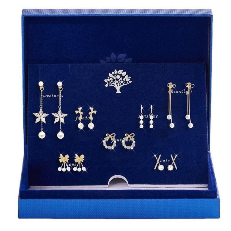 

Dangle & Chandelier 925silver Needle Korean Version Small Fresh Long Earrings Female One Week Gift Box Set Birthday For Girls