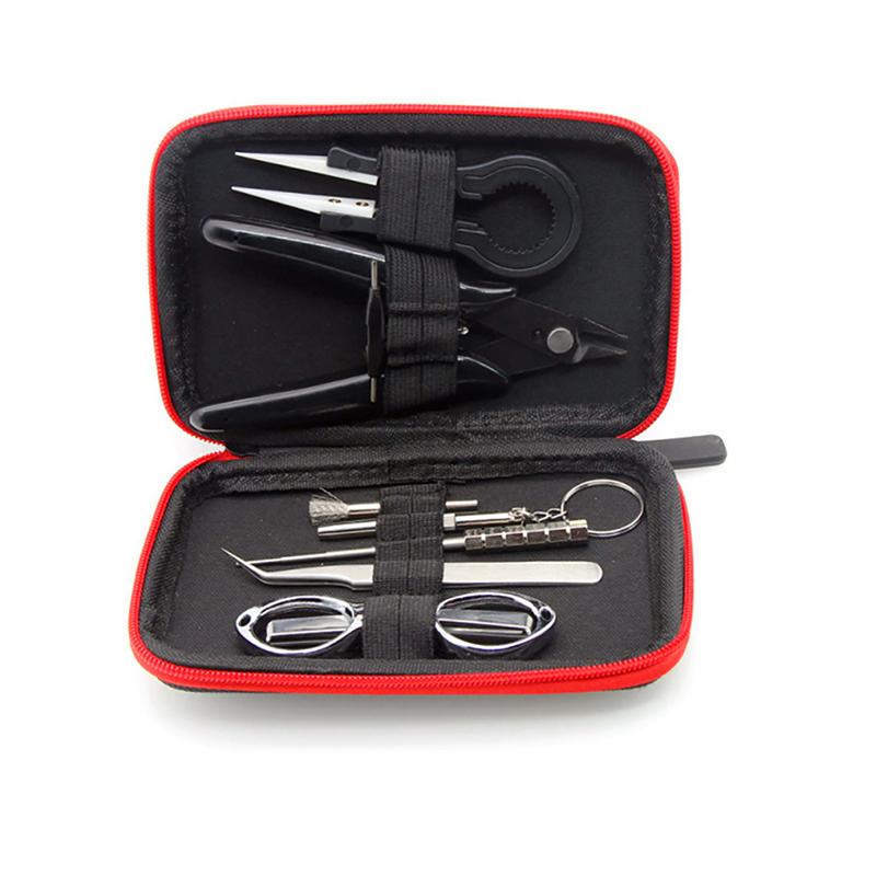 

Craft Tools DIY Tool Kit Bag With Cigarette Organic Cotton Wire Coil Jig Winding Ceramic Tweezers Pliers For RDA E-Cigarette Accessorie