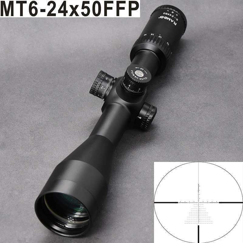 

Tactical Turret MT 6-24X50 FFP First Focal Plane Rifle Optics Scope 30mm Ring 1/8 MOA Hunting Shooting Riflescope, Option